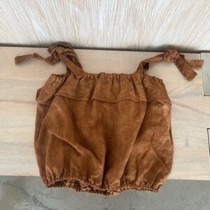 Moona Star plant dyed crop top with tie shoulder straps.